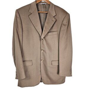 VTG Canali Italian Cashmere Blazer US 44L Camel Quiet Luxury Made In Italy